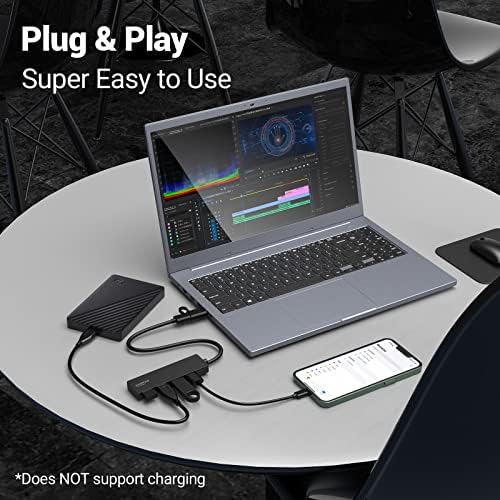Hub USB, Hopday 4-Porta USB 3.0 Hub para MacBook Pro/Air, Adaptador de MultiPort Ultra-Slim USB Splitter MultiPorter 5 Gbps Hub para