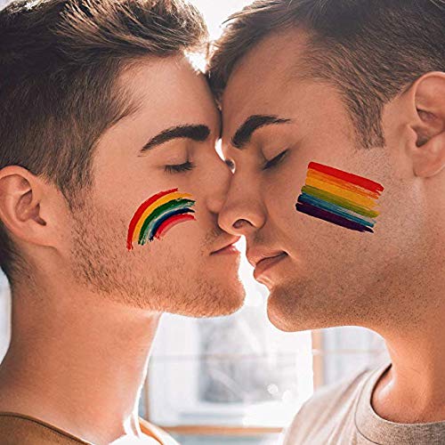 10 folhas tatuagens arco -íris adesivos de arco -íris tatuagens impermeáveis ​​temporárias para a festa e celebrações do Pride Parades
