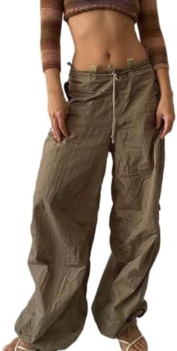 DLFE Mulheres calças de carga folgada Pontas de moletom de perna larga de pernas largas Casual Casual Correios de bolso solto