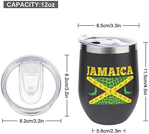 Bandeira de xícara de garrafa da Jamaica com tampa com copo de capa de aço inoxidável isolado de aço duplo de parede