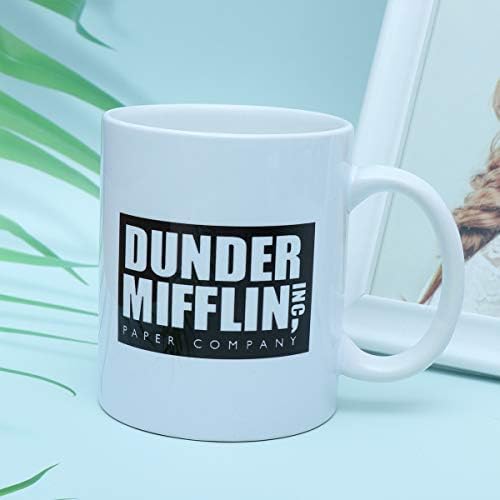 Caneca de cerâmica de 350 ml de doitool Dunder Mifflin Worlds Best Boss Water Cup Personality Office Coffee Cup