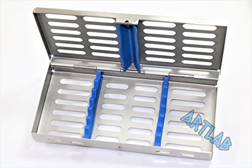 Bandeja de caixa de esterilização de esterilização de autoclave dental premium alemã para 5, 7 e 10 instrumentos -Blue