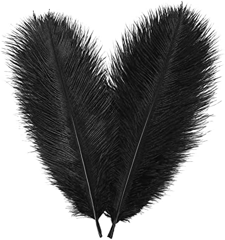 Feathers de avestruz preto do quefe 30pcs, penas naturais plumas de 10 a 12 polegadas para decorações artesanato