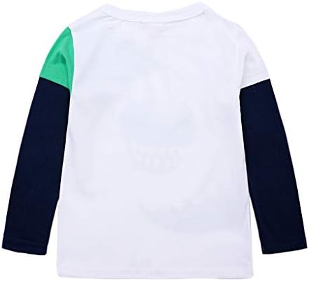 Camisa desenho animado Toddler roupas meninos tops de retalhos de retalhos para crianças roupas de dinossauros meninos tops meninos