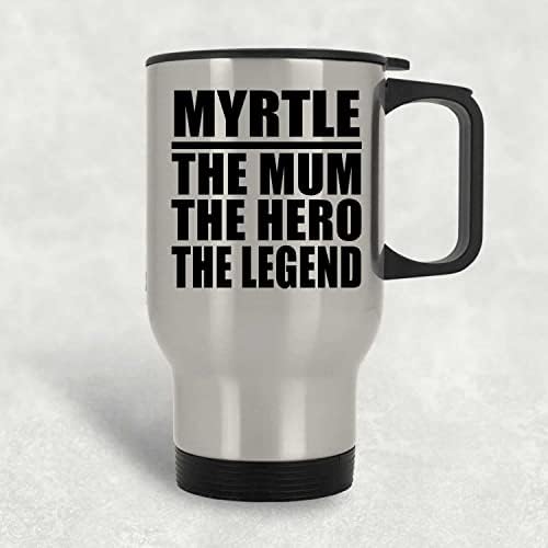 Projeta myrtle the maming the herói a lenda, caneca de viagem prateada 14 oz de aço inoxidável copo isolado, presentes para aniversário