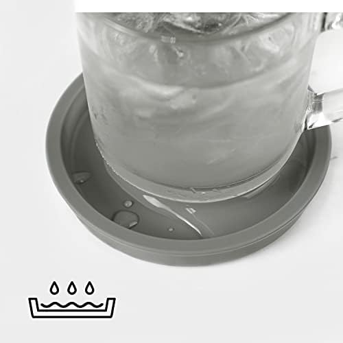Carrotez Bolky Gross Drink Coasters Non Slip Base Base Silicone para xícaras de design simples simples - cinza