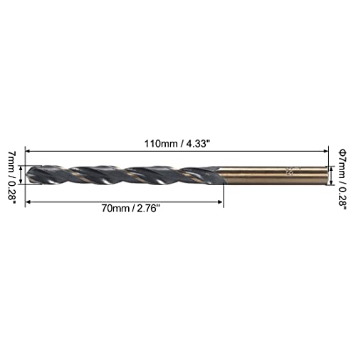 Uxcell reto hastreio bits de perfuração de 7 mm de alta velocidade 4341 com haste de 7 mm para madeira de metal de liga