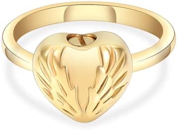 Nnjhg ac314 1pcs aço inoxidável anjo asas mini anel para entes queridos cremação de cremação anel para mulheres anel