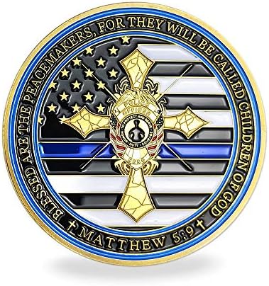 Policiais dos EUA Policiais finos da linha azul bandeira de aplicação da lei Cross Challenge Presente de moeda