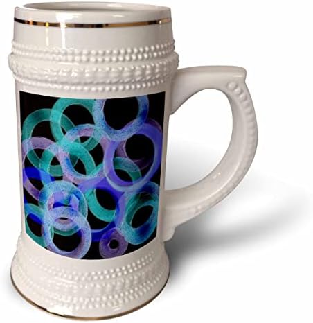 Imagem de 3drose de círculos entrelaçados em Aqua Violet Light On Black - 22oz de caneca