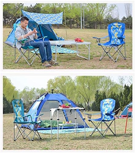Cadeiras de acampamento de simplicidade criativa, cadeira de dobramento ao ar livre de Oxford à prova d'água atividades ao ar livre, bancos dobráveis ​​para camping saco de camping batezas, lsxysp, azul