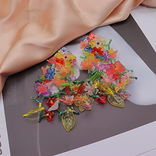 Brincos de borla de flor do arco -íris para mulheres Meninas Meninas feitas de flores coloridas de flores coloridas