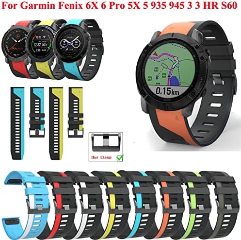 MOPZ 22 26mm Colorido Quickfit Watch tiras para Garmin Fenix ​​7 7x Silicone EasyFit Watch Watch