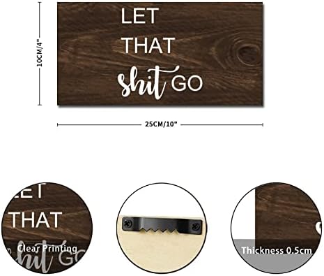 Donl9bauer Let That Shit Go Sigra Wooden Words Letters Placa de madeira Fall Pumpkin Rustic Woodshop Garage Wall Decoration