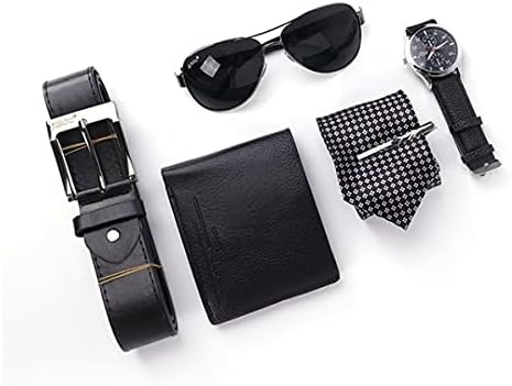 Sxymkj 5pcs/conjunto de presentes masculinos lindamente embalados óculos de cinto de couro cinturão de pulseira de caneta TIRA