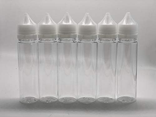 Domingo 7 Squeezable 60ml vazio garrafa de gama de pet garrafa de plástico transparente com tampa branca à prova de crianças.