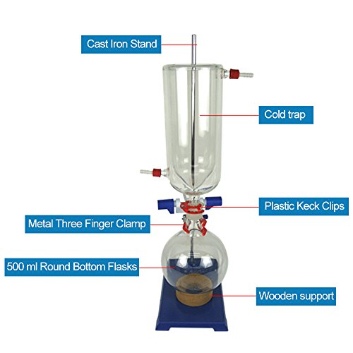 Kit de destilação de caminho curto HNZXIB 5L com resfriador de resfriamento e bomba de vácuo