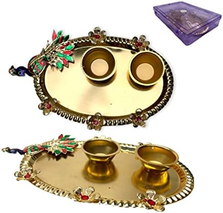 Lovenspire 6 Pack Peacock Haldi Kumkum Holder, Thamboolam, Pooja Favor, Diwali Favor, Haldikumkum Plate, Pooja Return Gift