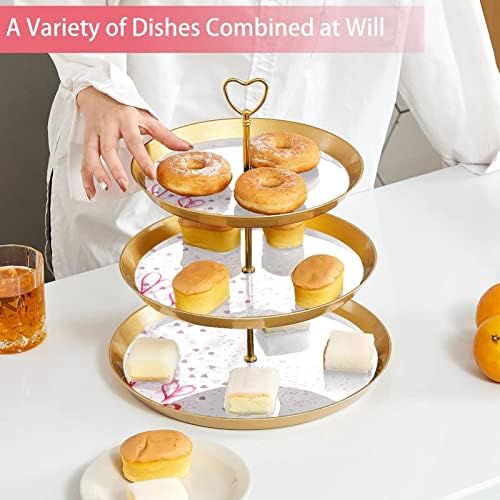 3 Placa de fruta de cupcake de 3 camadas de sobremesa Plástico para servir suporte de exibição para casamento de aniversário