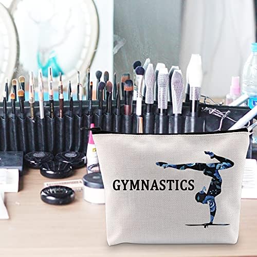 Pofull Gymnastics Makeup Bag Inspiration Girls Gymnastics Gift for Gymnast Cosmetics Bag Gymnastics Team Gifts