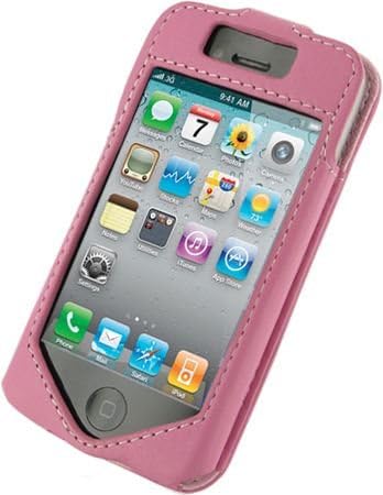 Capa de couro rosa tipo Monaco Type WC / CIP DE CINTO DE ATRAÇÃO PARA Sprint / AT&T / Verizon / T-Mobile Apple iPhone 4G /