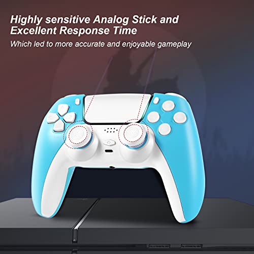 Controlador sem fio Tisediwer para PlayStation 4 Controller, PS3, PC Game, Switch, iOS e Android Blue