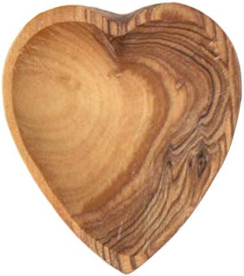 Jedando Petite Olive Wood Heart Binket Bowls Conjunto de 2