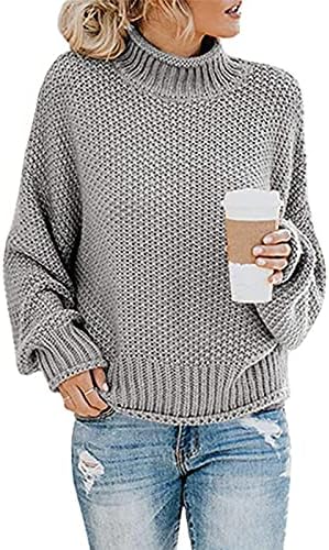 Suéteres de inverno feminino solto de cor sólida colorida redonda suéter de lixo grossa roupas topfits 2022