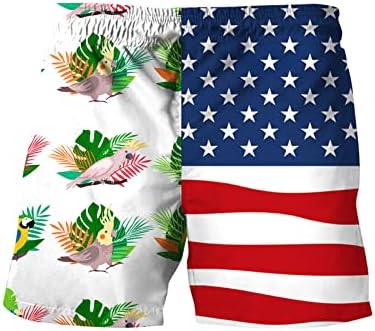 Shorts de bandeira americana hssdh para homens, masculino patriótico americano bandeira americana baús de natação listradas