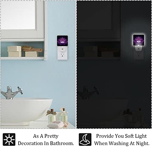 Geometria Eye Purple Led Night Light, Kids Nightlights for Bedroom Plug Int Wall Night Lamp Brilho ajustável para escadas do quarto