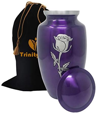 Urna eterna de cremação de rosa - Urna funerária adulta lindamente artesanal - urna de metal sólido - urna acessível
