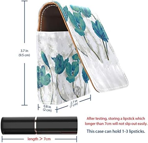 Caixa de batom Oryuekan com espelho bolsa de maquiagem portátil fofa, bolsa cosmética, pintura a óleo floral pastor