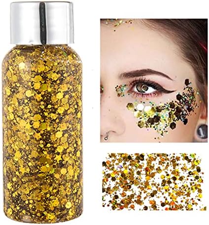 3 cores conjunto de gel de glitter grossa holográfico, lantejoulas de sereia glitter face cosmético Glitter Glitter, Glitter