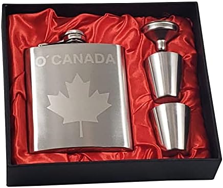 Canadá 7 oz Flask Gift com Maple Leaf Gravada