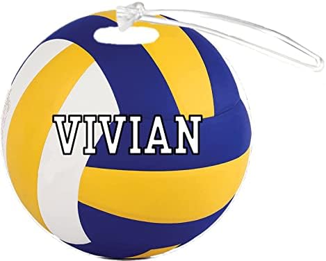 Volleyball Vivian Customizable 4 polegadas reforços de bagagem plástica Tag Adicione qualquer número ou qualquer nome de equipe