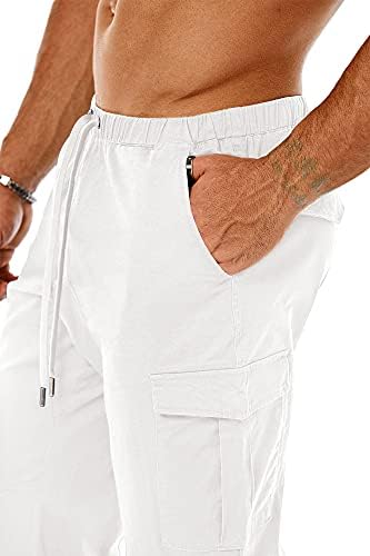 Calças de carga casual de Nitagut Men Casual Sports Sports Sports calças longas com bolsos