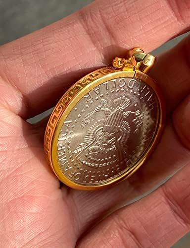 O ouro de 24 quilates embrulhado em prata 50 centavos parafuso de borda superior 30 mm moeda de borda de moeda não incluída