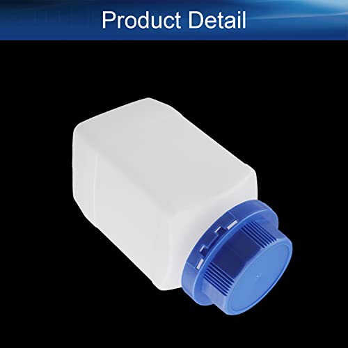 Bettomshin 2pcs garrafa de laboratório de plástico 500 ml amostra de boca largo selando recipiente de armazenamento branco azul translúcido