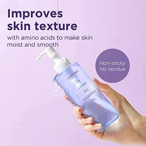 DeWytree Hi Amino Todos o óleo de limpeza - limpador de óleo de removedor de maquiagem com aminoácido de arroz - melhora a textura da pele - hipoalergênica para a pele sensível, 6,76 fl.oz.