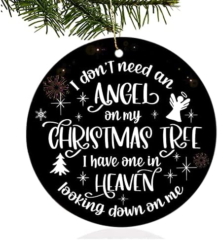 Anlemin Christmas in Heaven Ornament personalizou Ornamento Memorial para Chrismtas Tree, árvore de Natal pendurada em memória de