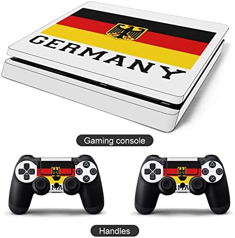 Pele alemã do adesivo de bandeira para o console slim PS-4 Slim e o controlador full Wrap Skin Protector Cover compatível com o