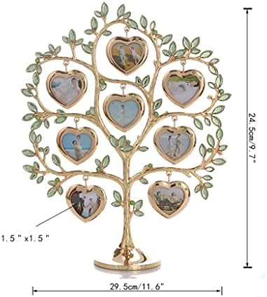 Árvore genealógica xjjzs com 8 quadros de imagem pendurada Mesa de metal decoração de moldura de foto superior