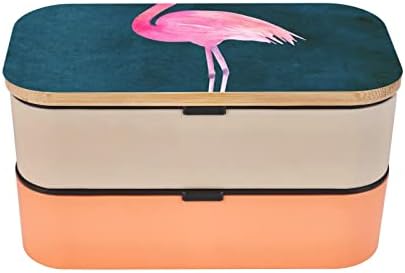 Halloween flamingo chapéu de bruxa almoço bento caixa com alça ajustável atualizada, recipiente de alimentos à prova