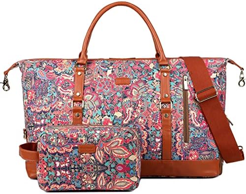 Multicolor Travel Duffel Weekender Bag for Women Continue Overnight Saco de calça de bolsa com bolsa de higiene pessoal HB-14