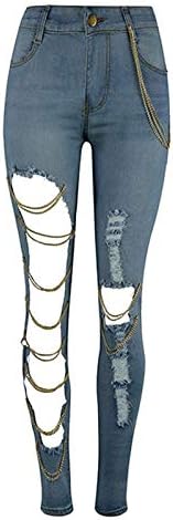 Calças de jeans Big Hole Solid Ripped Troushers Slim Fashion Lápis Jeans Jeans Jeans Zipper casual PLUS TAMANHO TRENDY