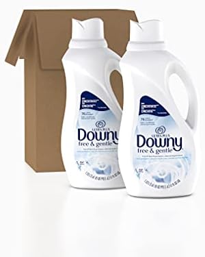 Downy Ultra Plus Free & Gentle Sofrener de tecido de líquido Líquido, concentrado, duas garrafas de 51 oz, 152 cargas no total
