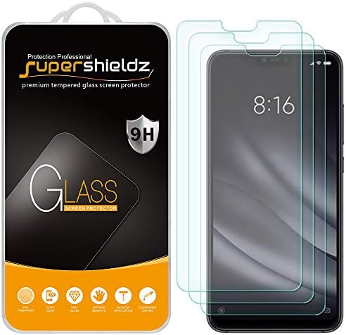 Supershieldz projetado para Xiaomi Mi 8 Lite Protetor de tela de vidro temperado, anti -arranhão, bolhas sem bolhas