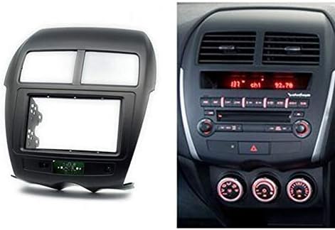 XMeifeits Double Din Car Radio Fáscia para Mitsubishi ASX RVR 2012 Estéreo Facia Dash CD Frame de instalação de acabamento