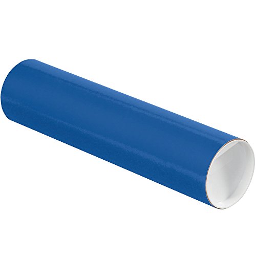 Tubos de correspondência de suprimentos de pacote superior com tampas, 3 x 12, azul