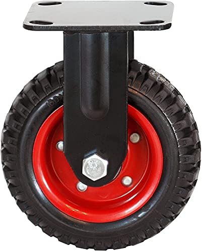 SteelEx D2581 Roda industrial para serviço pesado, 8 polegadas e Powertec 17053 Caster industriais fixo de serviço pesado, 8 polegadas